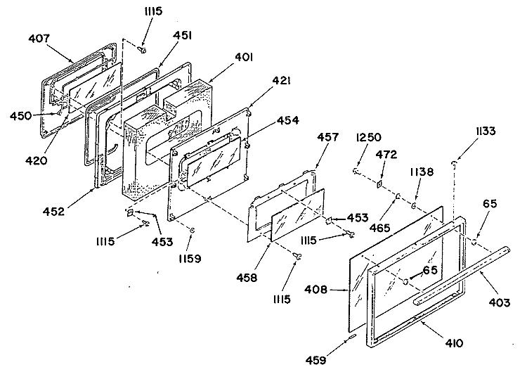 Section Diagram and Parts List for 24688B0  General Electric Range