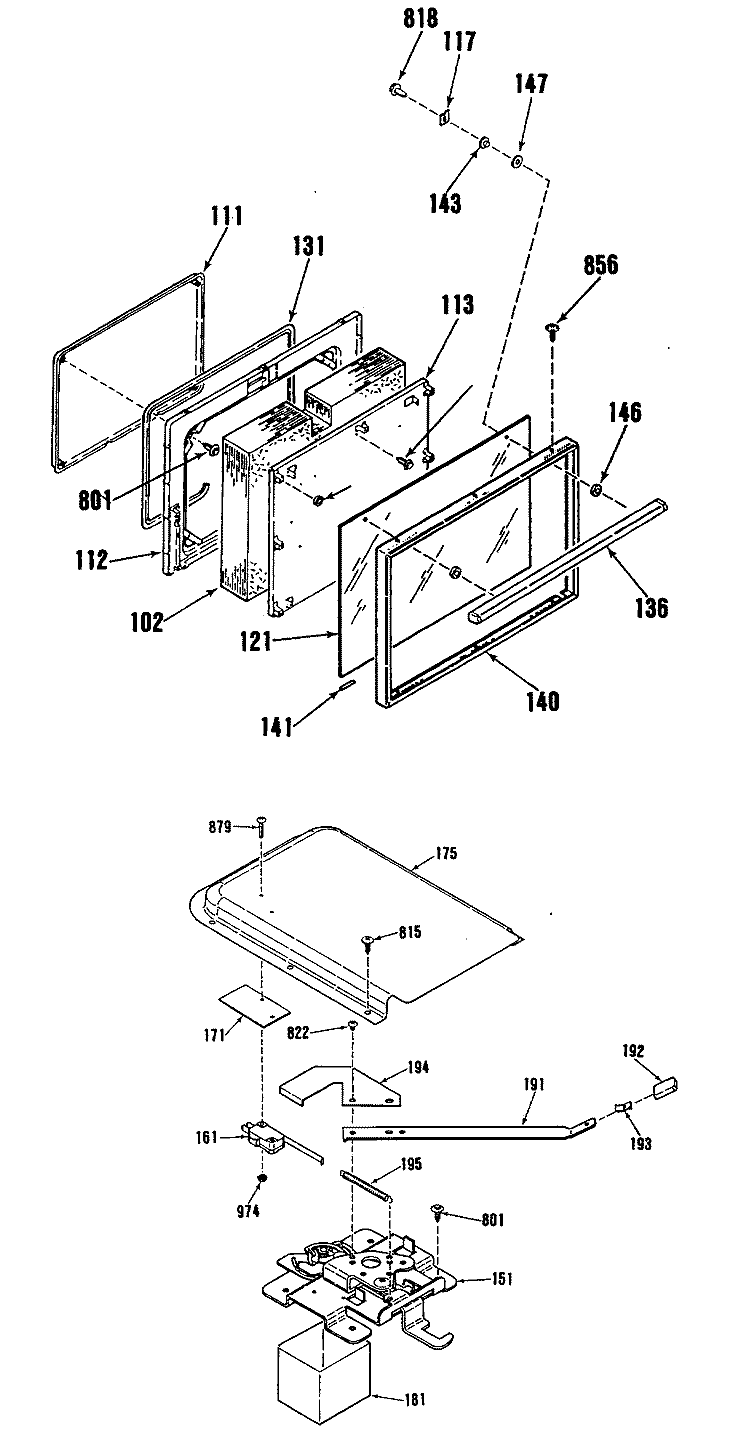 Section Diagram and Parts List for L3B315GL0  General Electric Range
