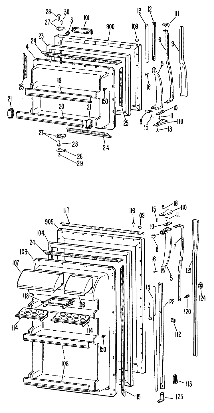 Section Diagram and Parts List for TBF19ZBMR  General Electric Refrigerator