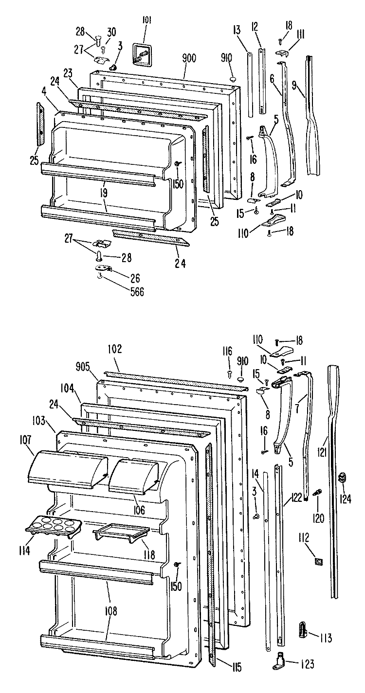 Section Diagram and Parts List for TBF17ZCCR  General Electric Refrigerator