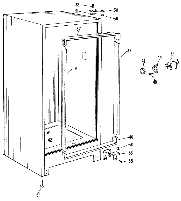 Section Diagram and Parts List for CA10DFC  General Electric Freezer