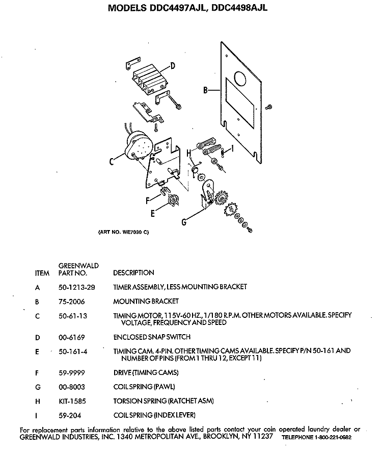 Section Diagram and Parts List for DDC4498AJL  General Electric Dryer