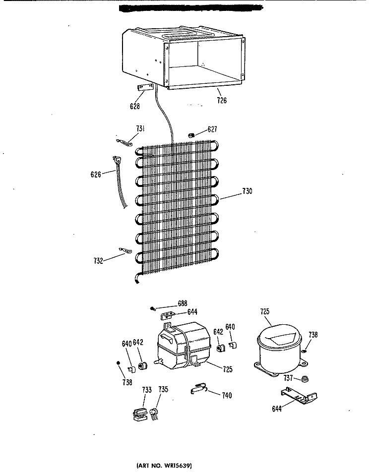 Section Diagram and Parts List for TA14SBPR  General Electric Refrigerator