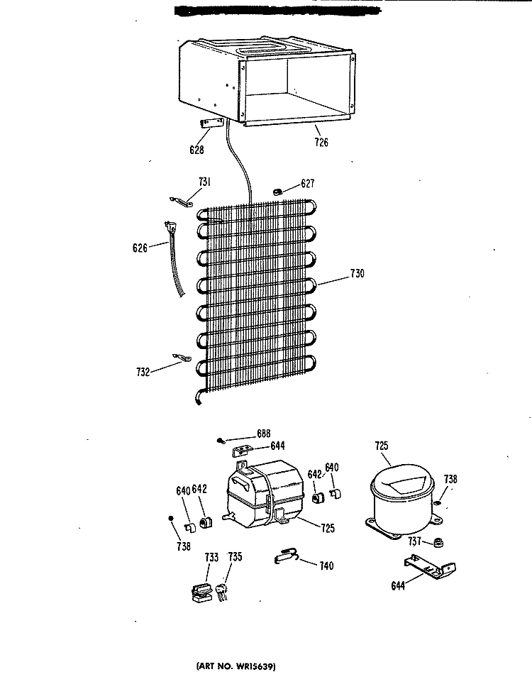 Section Diagram and Parts List for TA14SBRL  General Electric Refrigerator
