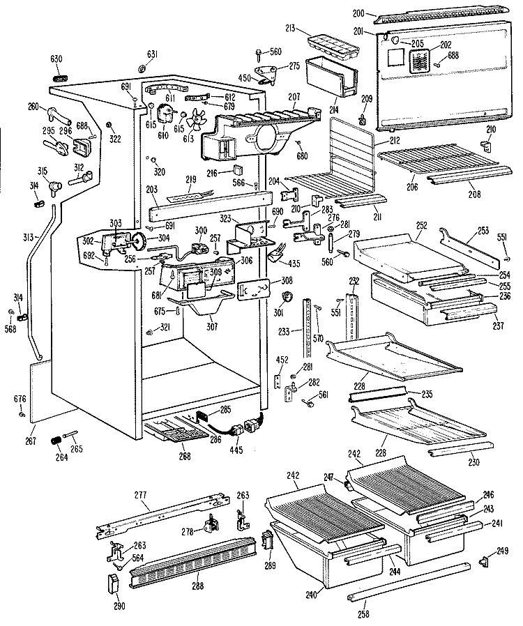 Section Diagram and Parts List for CTF17GBGR  Hotpoint Refrigerator