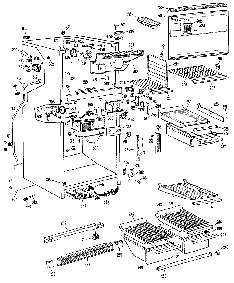 Section Diagram and Parts List for CTF17ECCR  Hotpoint Refrigerator