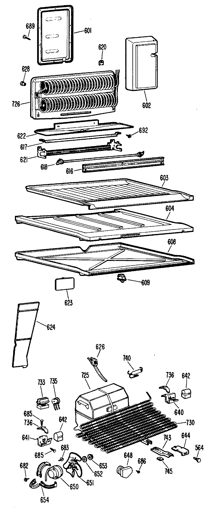 Section Diagram and Parts List for CTF17ECCR  Hotpoint Refrigerator