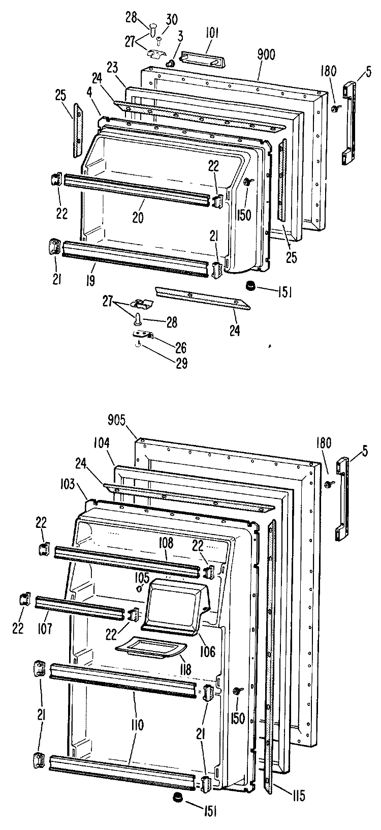 Section Diagram and Parts List for CTF17ABMR  Hotpoint Refrigerator