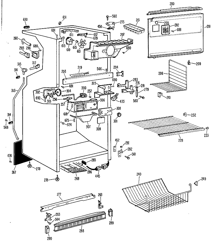 Section Diagram and Parts List for CTF17ABMR  Hotpoint Refrigerator
