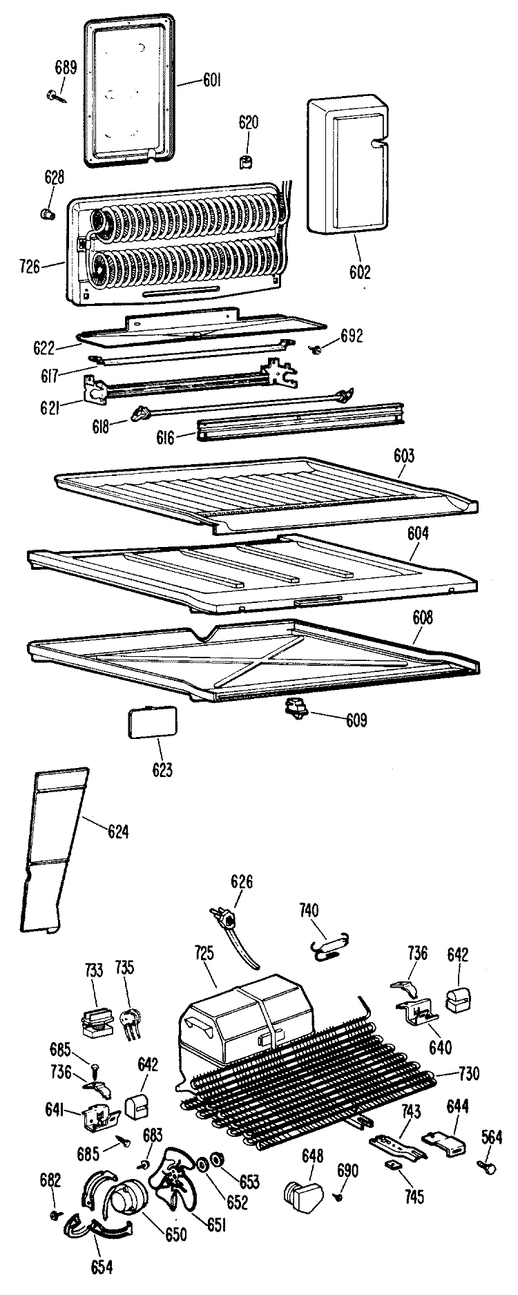 Section Diagram and Parts List for CTF17ABMR  Hotpoint Refrigerator