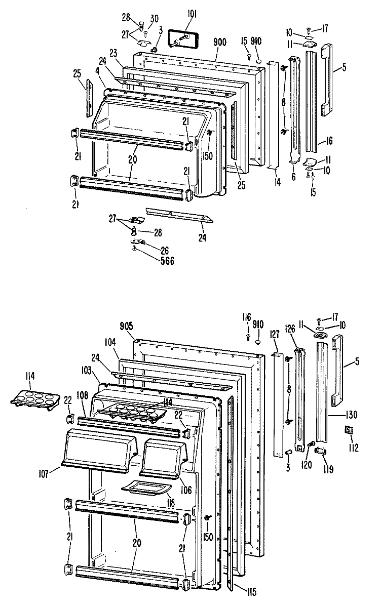 Section Diagram and Parts List for CTF22ECCR  Hotpoint Refrigerator