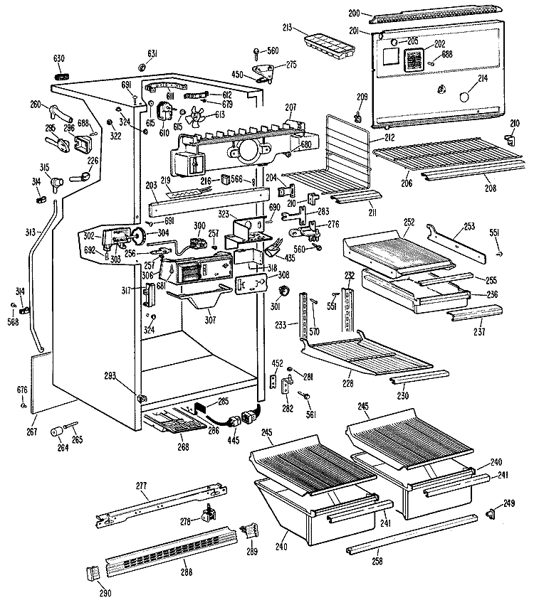 Section Diagram and Parts List for CTF22ECCR  Hotpoint Refrigerator