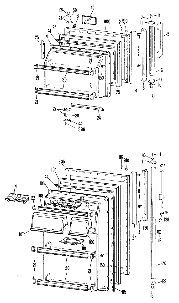 Section Diagram and Parts List for CTF22GCCR  Hotpoint Refrigerator
