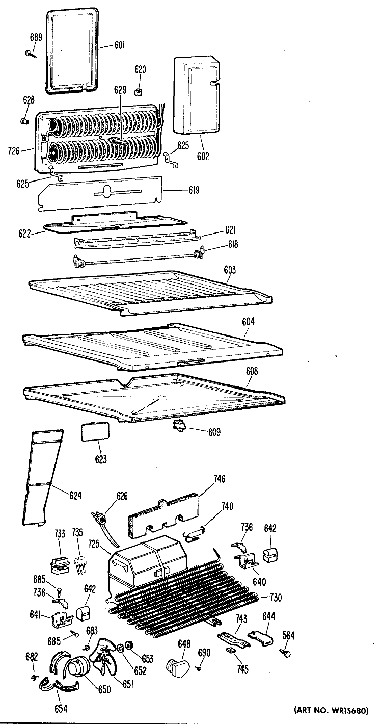 Section Diagram and Parts List for CTF22GCCR  Hotpoint Refrigerator