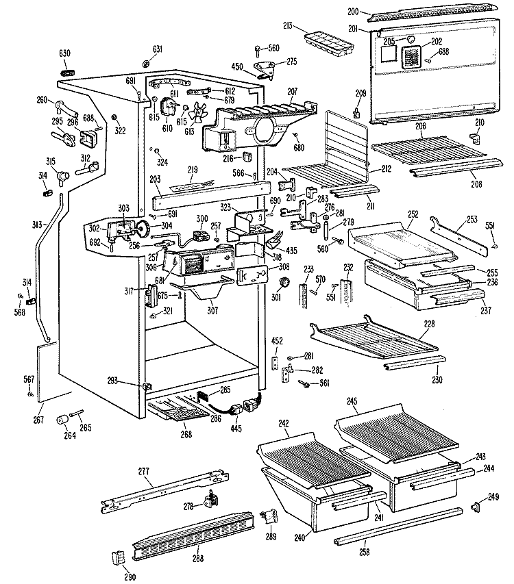Section Diagram and Parts List for CTF19ECCR  Hotpoint Refrigerator