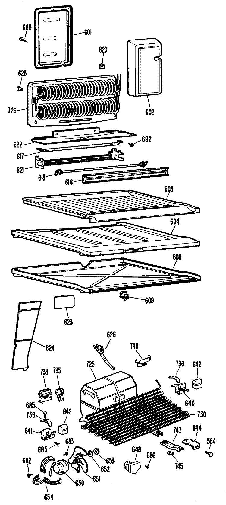 Section Diagram and Parts List for CTX18LFCR  Hotpoint Refrigerator