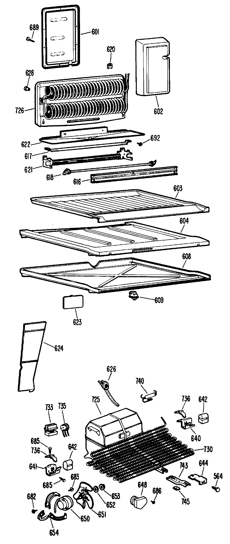 Section Diagram and Parts List for CTF17GCDR  Hotpoint Refrigerator