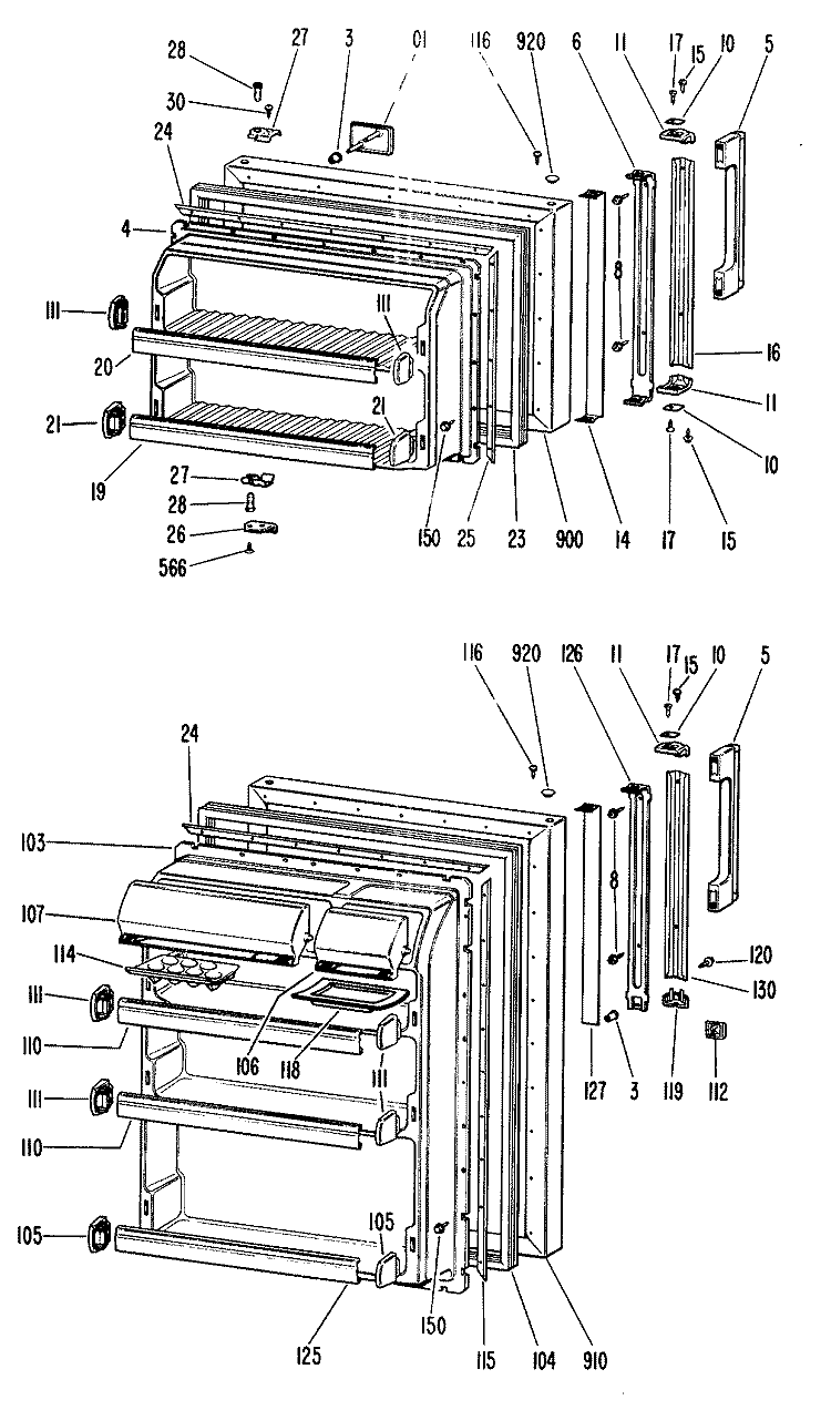 Section Diagram and Parts List for CTX18CGDR  Hotpoint Refrigerator