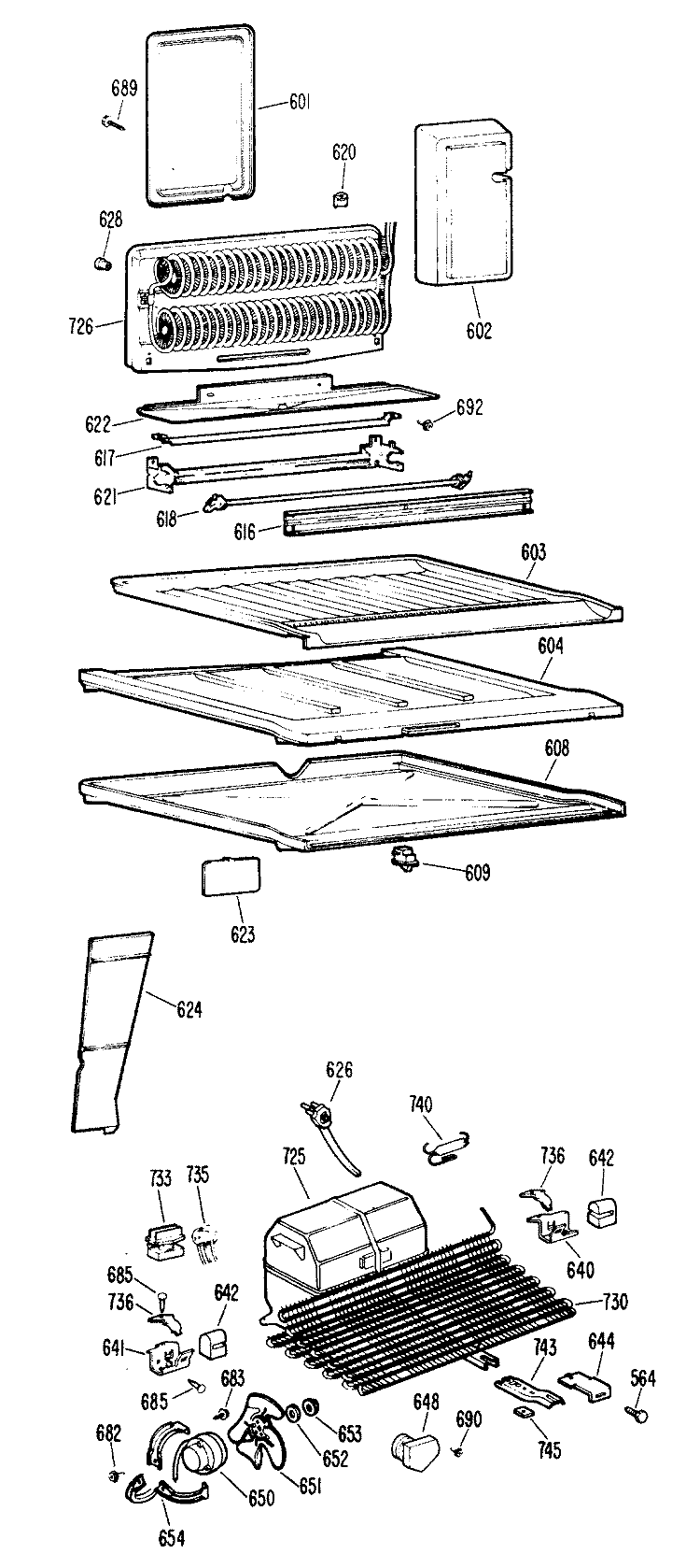 Section Diagram and Parts List for CTX18EGCR  Hotpoint Refrigerator