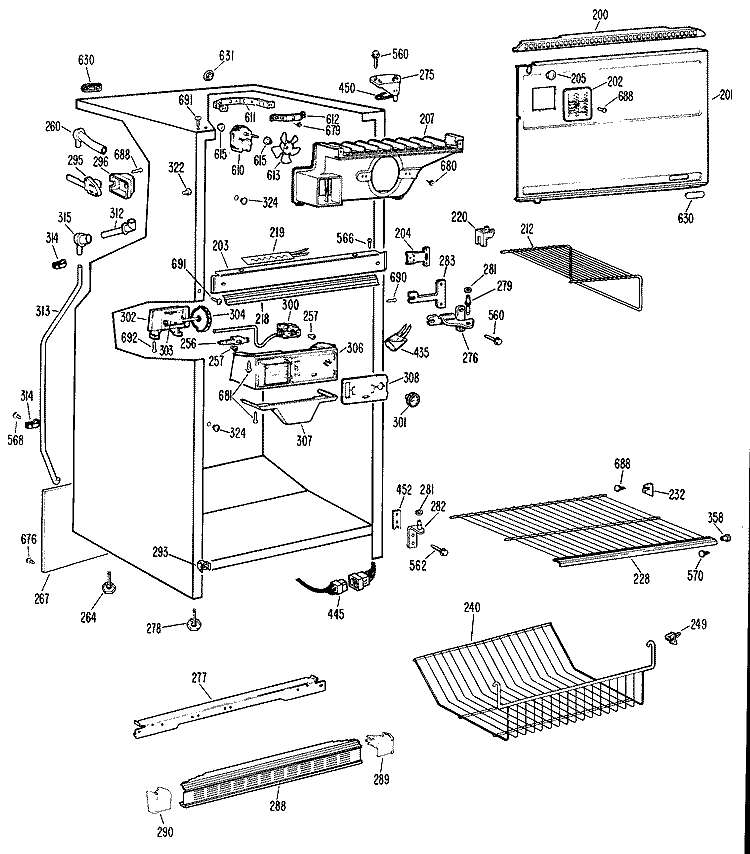 Section Diagram and Parts List for CTX18LHCR  Hotpoint Refrigerator