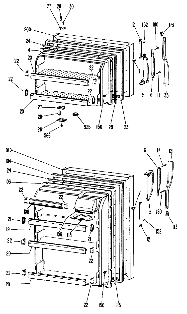 Section Diagram and Parts List for CTF14CKC  Hotpoint Refrigerator
