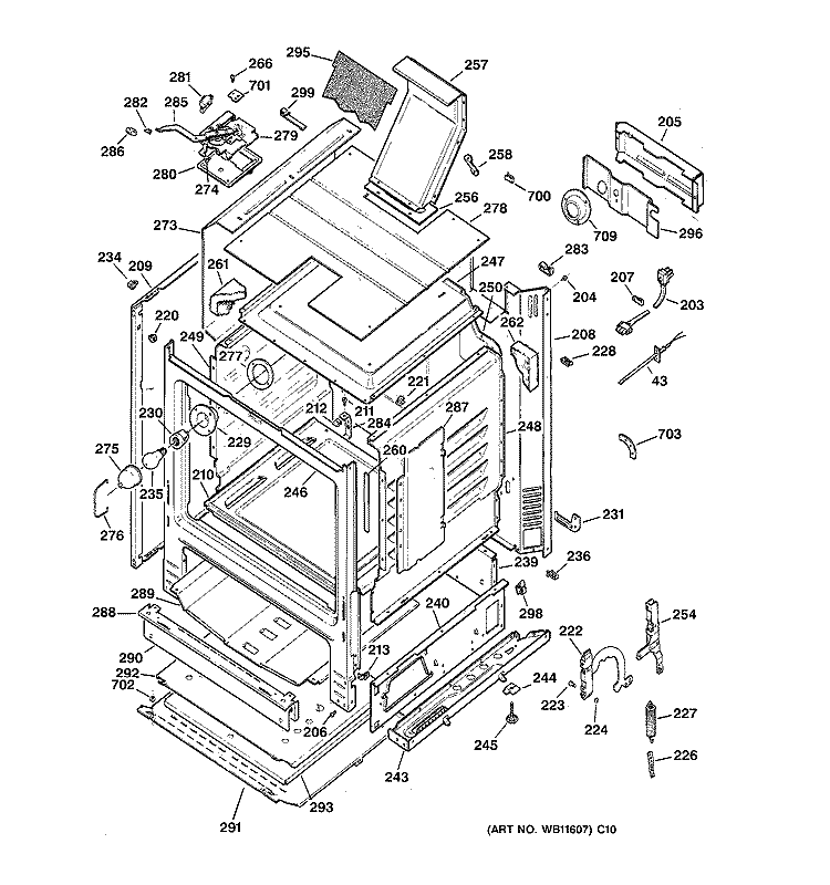 BODY PARTS Diagram and Parts List for LGB336GEV3AD  General Electric Range