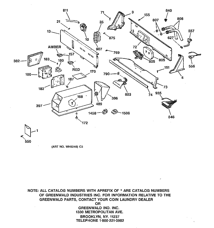 BACKSPLASH & COIN BOX ASSEMBLY Diagram and Parts List for WICB103CV1WC  General Electric Washer
