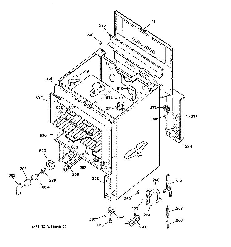 BODY PARTS Diagram and Parts List for RB533GW5  Hotpoint Range