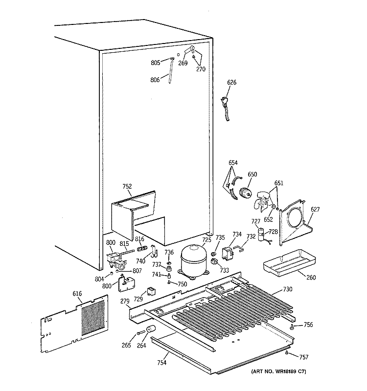 UNIT PARTS Diagram and Parts List for CSK28DRBAAA  Hotpoint Refrigerator