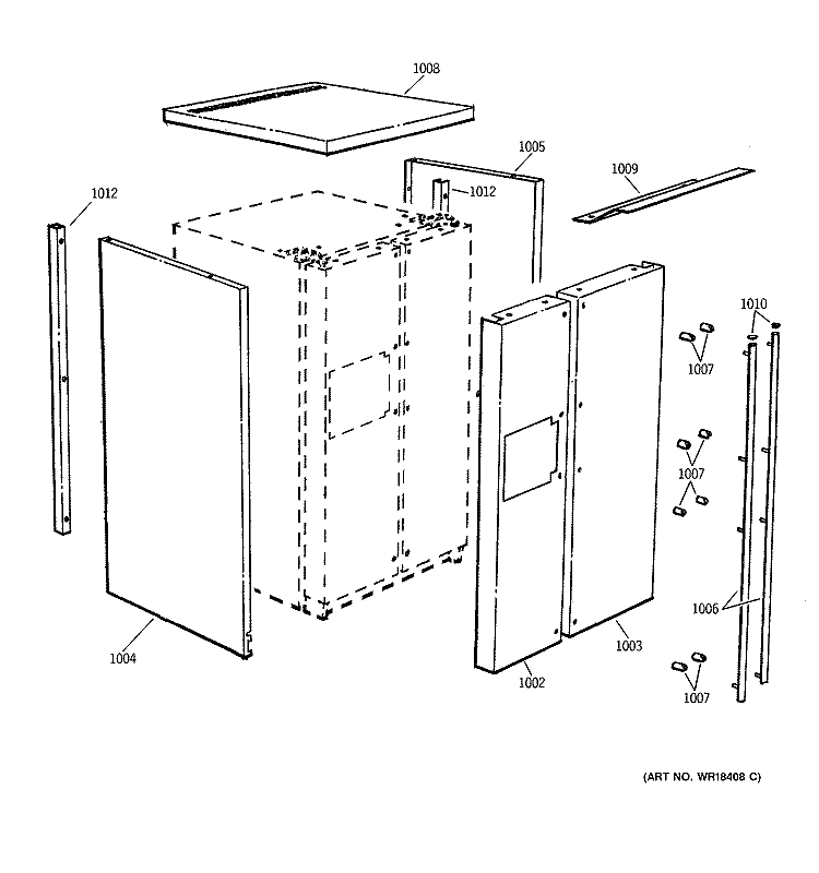 STAINLESS STEEL PANEL PARTS Diagram and Parts List for ZFSB27DYBSS  General Electric Refrigerator