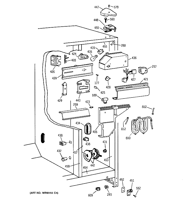 FRESH FOOD SECTION Diagram and Parts List for TFX25CRBBBB  General Electric Refrigerator
