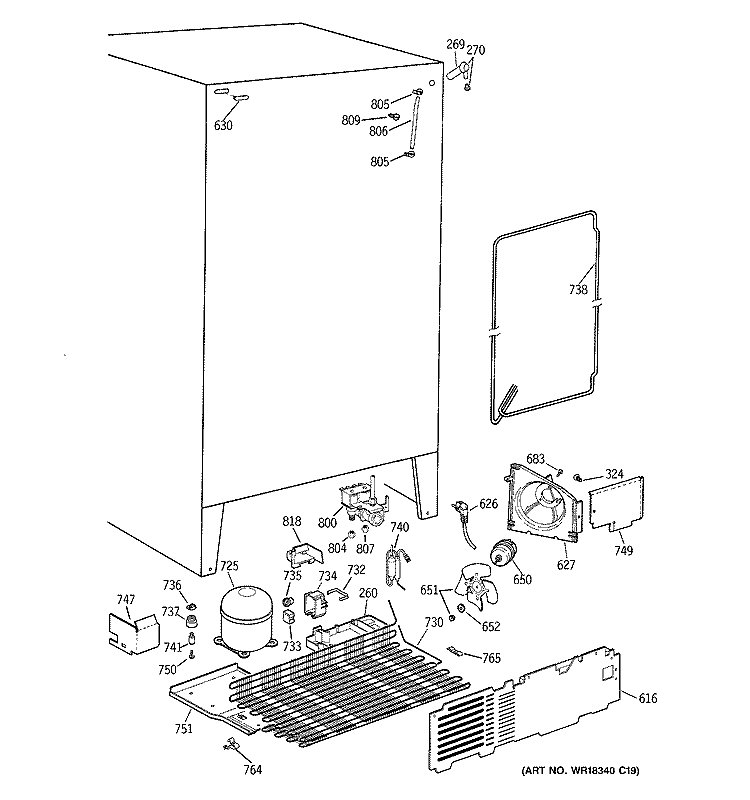 UNIT PARTS Diagram and Parts List for CSX22GRBBAA  Hotpoint Refrigerator