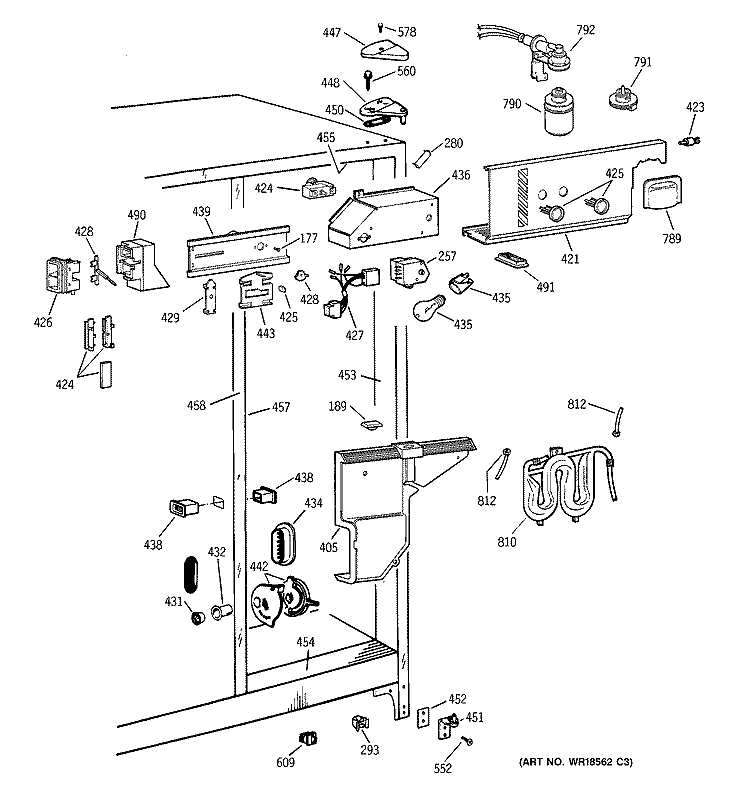 FRESH FOOD SECTION Diagram and Parts List for CSX25DPBBWW  Hotpoint Refrigerator
