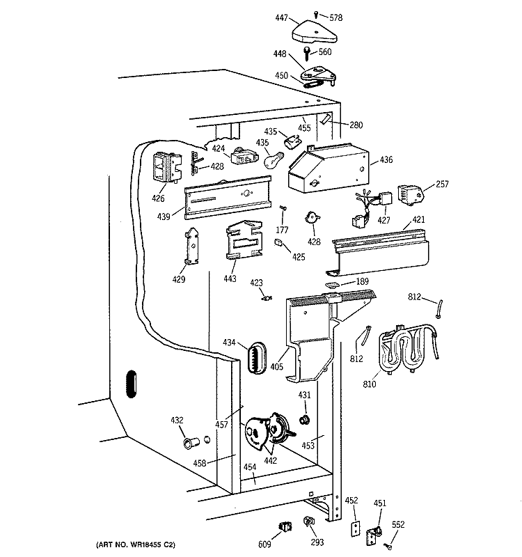 FRESH FOOD SECTION Diagram and Parts List for MSX22GRBBAA  General Electric Refrigerator
