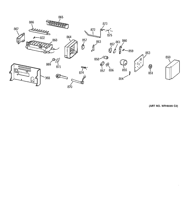 ICEMAKER WR30X0331 Diagram and Parts List for TFG28PFBBBB  General Electric Refrigerator