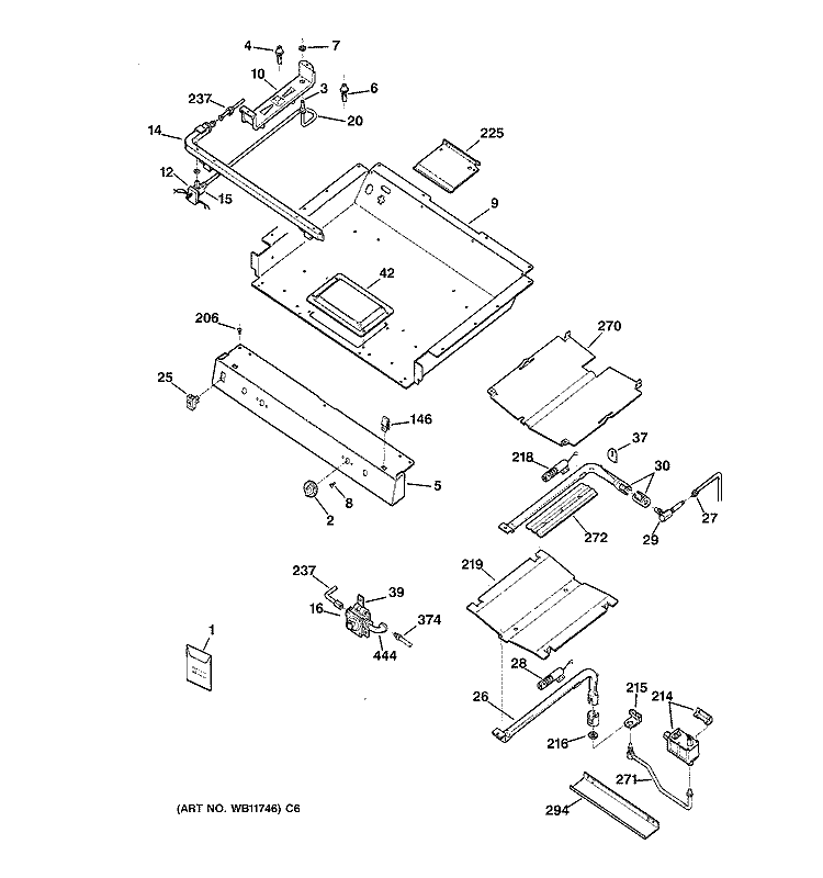 GAS & BURNER PARTS Diagram and Parts List for LGB356WEA2WW  General Electric Range