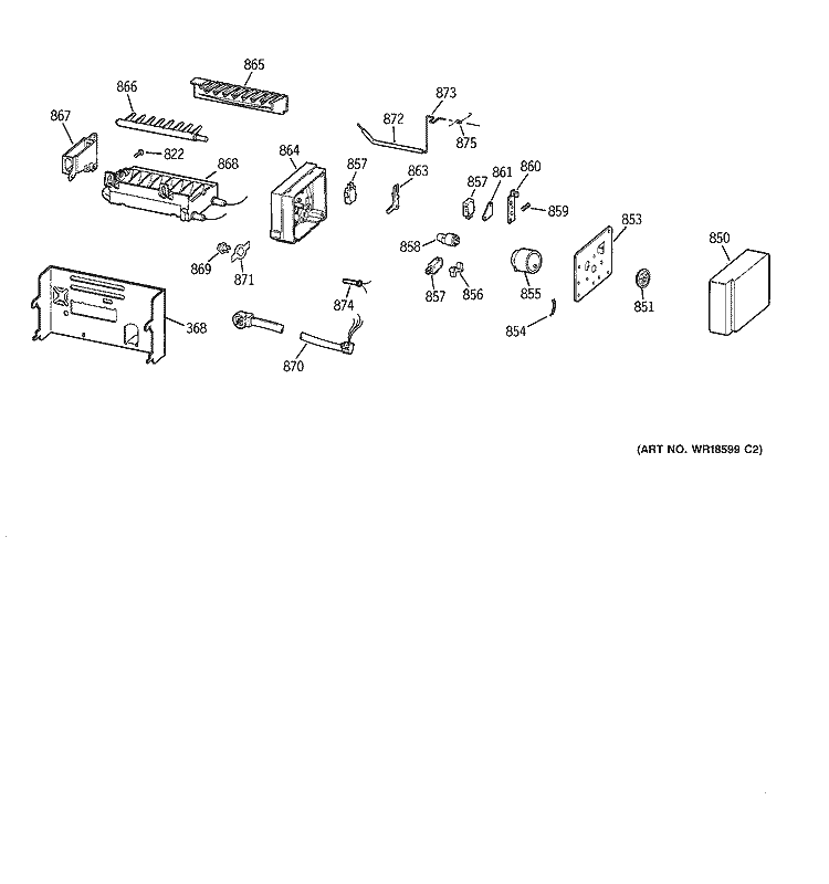 ICEMAKER WR30X0331 Diagram and Parts List for TPG24BFBBBB  General Electric Refrigerator