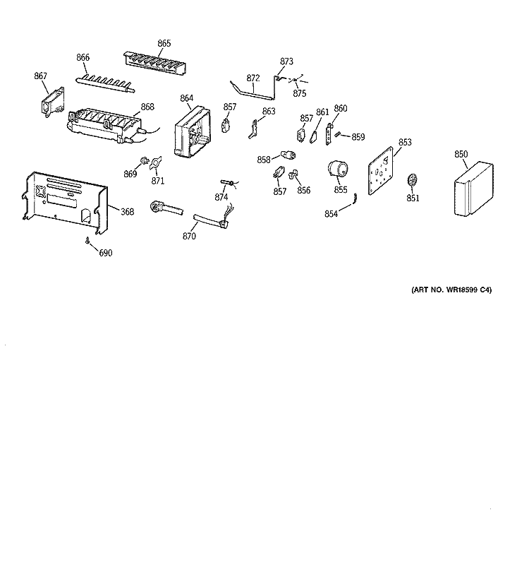 ICEMAKER WR30X0330 Diagram and Parts List for MSG20GWBBWW  General Electric Refrigerator