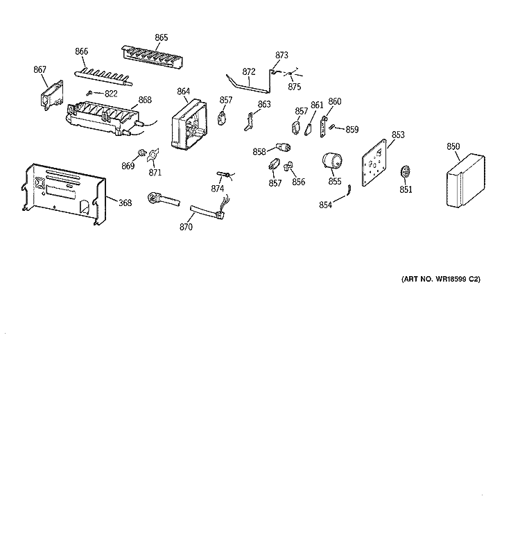 ICEMAKER WR30X0331 Diagram and Parts List for MSK28PFBBAA  General Electric Refrigerator