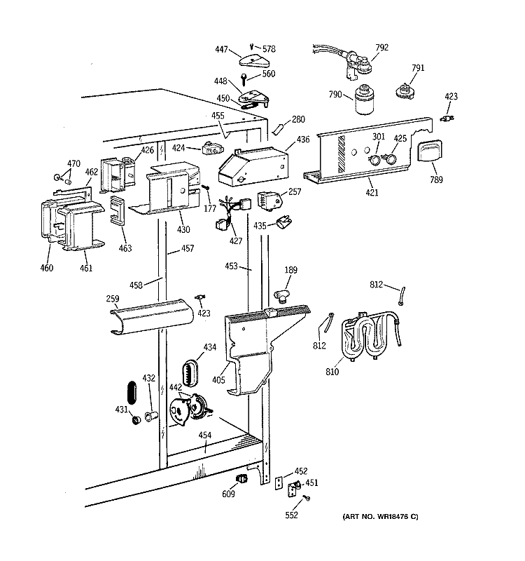 FRESH FOOD SECTION Diagram and Parts List for TFX22PPBCBB  General Electric Refrigerator