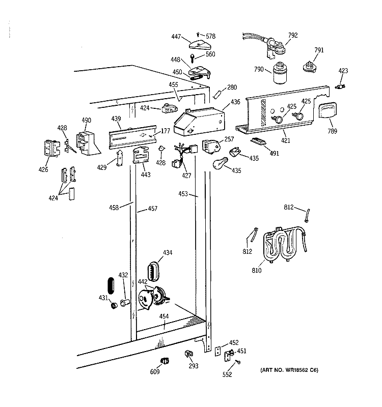 FRESH FOOD SECTION Diagram and Parts List for TFX22ZPBCAA  General Electric Refrigerator