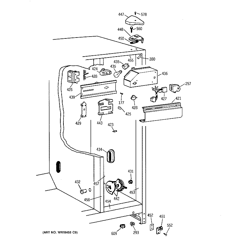 FRESH FOOD SECTION Diagram and Parts List for CSX22GABCWW  Hotpoint Refrigerator