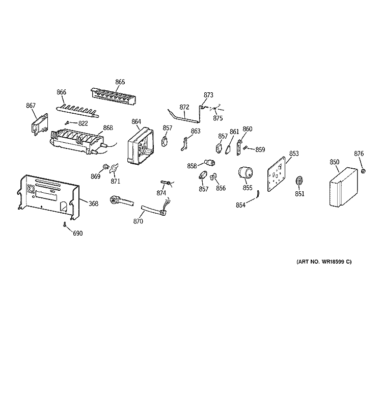 ICEMKAER WR30X0328 Diagram and Parts List for TPJ24BIBCWW  General Electric Refrigerator