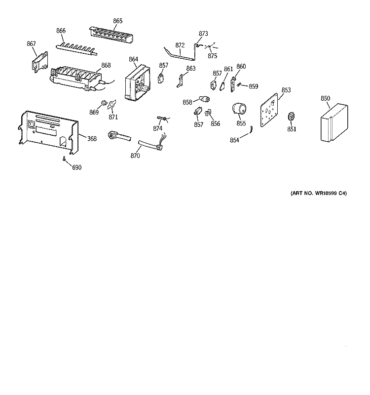 ICEMAKER WR30X0330 Diagram and Parts List for TFZ22PRBBBB  General Electric Refrigerator