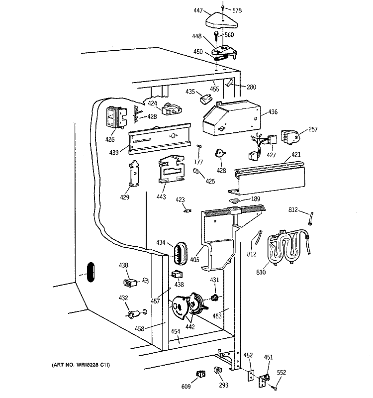 FRESH FOOD SECTION Diagram and Parts List for CSX25MRCBWW  Hotpoint Refrigerator