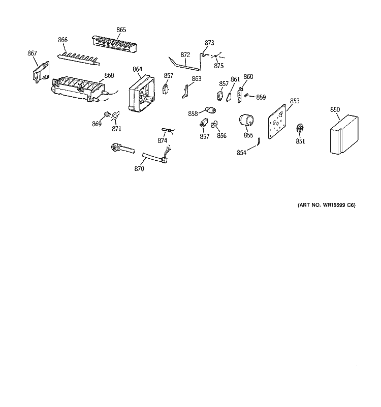 ICEMAKER WR30X0330 Diagram and Parts List for MSG25GRBCWW  General Electric Refrigerator