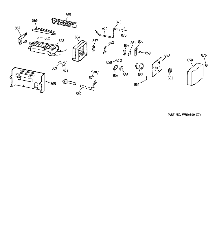 ICEMAKER WR30X0328 Diagram and Parts List for TFT30PRBCAA  General Electric Refrigerator