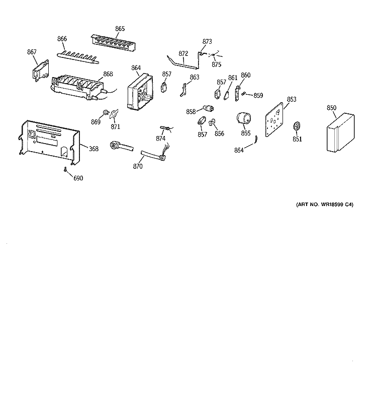 ICEMAKER WR30X0330 Diagram and Parts List for TPG21JRCCBB  General Electric Refrigerator