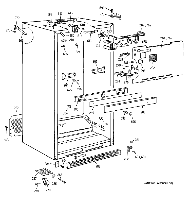 CABINET Diagram and Parts List for CTT21GABTRAA  Hotpoint Refrigerator