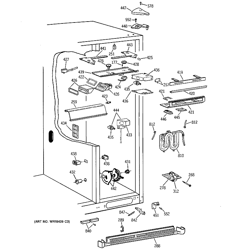 FRESH FOOD SECTION Diagram and Parts List for CSG28DHCCWW  Hotpoint Refrigerator